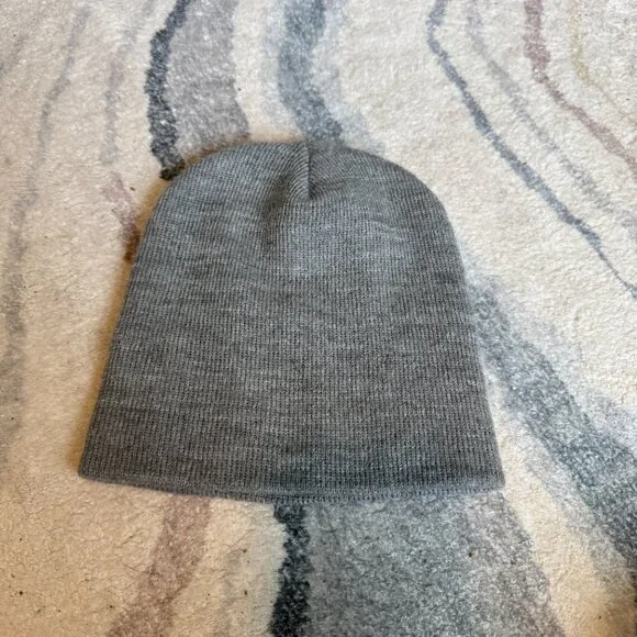 CARHARTT Logo Grey Knit Winter Beanie Hat Unisex One Size - Picture 2 of 4
